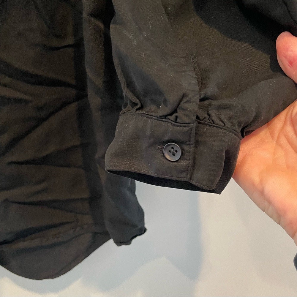 Mododoc Black Collarless Button Down Utility Shir… - image 7